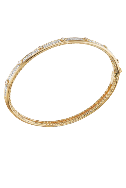 Renaissance Bracelet, 18k Yellow Gold With Full Pave Diamonds